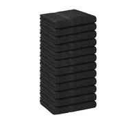 Walee Towels- Salon Towel,12 & 24 Pcs (50.80 x 81.28cm) Highly Absorbent Cotton Barber Towels for Head, Gym, Beauty, Spa, & Home Hair Care, Black, White & Grey (12, Black, 50.80x81.28cm)