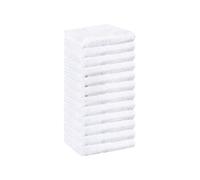 Walee Towels- Salon Towel,12 & 24 Pcs (50.80 x 81.28cm) Highly Absorbent Cotton Barber Towels for Head, Gym, Beauty, Spa, & Home Hair Care, Black, White & Grey (12, White, 50.80x81.28cm)