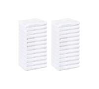 Walee Towels- Salon Towel,12 & 24 Pcs (50.80 x 81.28cm) Highly Absorbent Cotton Barber Towels for Head, Gym, Beauty, Spa, & Home Hair Care, Black, White & Grey (24, White, 50.80x81.28cm)