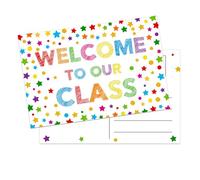 WALENGIF Teacher Postcards for Students 30Pcs Confetti Back to School Postcards for Students Kids from Teacher Welcome to Our Class Postcard Preschool Kindergarten Postcard Gifts for Teachers Supplies
