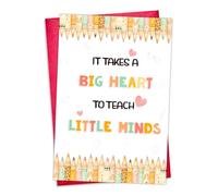 WALENGIF Teacher Thank You Cards with Envelopes - Teacher Appreciation Cards Pencils Boho Teacher Appreciation Gifts Card for Women Men End of the Year Teacher Graduation Gift from Student Kids