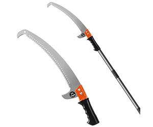 Walensee 2.4 M Pole Saw for Tree Trimming, Lightweight Stainless Steel Pole Pruner with Extension Handle & Pruning Blade, High Reach Branch Cutter for Garden, Patio & Forestry