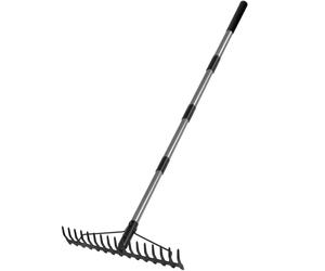 Walensee 5.4FT Bow Rake Heavy Duty Garden Rake with Stainless Steel Handle, 17 Steel Tines Metal Head Rake Tool for Loosening Soil Gathering Leaf