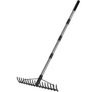 Walensee 5.4Ft Heavy Duty Stainless Steel Bow Rake 17 Tines For Soil Leaf Gathering Thatch Rake Metal Dual-Head Garden Rake Tool