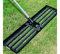 Walensee 7Ft Stainless Steel Handle Lawn Leveling Rake For Yard Soil And Sand Surfaces Heavy Duty Effort Saving Lawn Level Tool