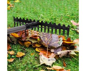 Walensee Durable Bow Rake Stainless Steel Handle 17 Steel Tines For Soil Loosening And Lawn Care Garden Rake Tool Thatch Rake