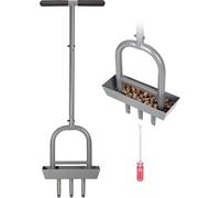 Walensee Durable Lawn Coring Aerator 38.2" Heavy-Duty 3-Tine With Soil Storage Tray