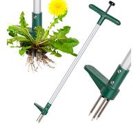 Walensee Efficient Stand-Up Weed Puller Tool With 3-Claw Long Handle For Dandelions And Deep Roots
