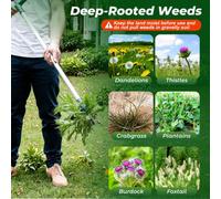 Walensee Long Handle Stand Up Three Claw Weed Puller Tool For Dandelions And Deep Roots Standup Weed Root Pulling Tool And Picker