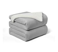 Walensee Sherpa Fleece Blanket (Double/Twin 150x200 cm Ash Grey) Plush Throw Fuzzy Super Soft Reversible Microfiber Flannel Blankets For Couch, Bed, Sofa Warm and Cozy For All Seasons