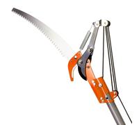 Walensee Telescopic Tree Pruner 2-in-1 Long Reach Loppers & Saw, 3 M Extendable Pole Tree Trimmer with Steel Blade, Branch Cutter, Lightweight High-Strength Handles for Easy Garden Tree Care, Orange
