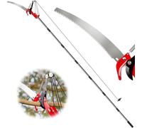 Walensee Telescopic Tree Pruner 2-in-1 Long Reach Loppers & Saw, 3 M Extendable Pole Tree Trimmer with Steel Blade, Branch Cutter, Lightweight High-Strength Handles for Easy Garden Tree Care