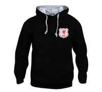 Wales 1920s Retro Football Hoodie Embroidered Logo Black