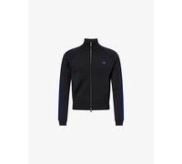 Wales Bonner Mens Wales Bonner Crochet-Stripe Zip-Up Knitted Track Top Navy L