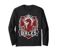Wales Celtic Crest s Welsh Dragon Knotwork Long Sleeve T-Shirt