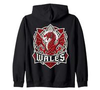 Wales Celtic Crest s Welsh Dragon Knotwork Zip Hoodie