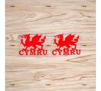 Wales Cymru Dragon Sticker Decal Vinyl Welsh Y Ddraig Goch - 2 Pack Red 10.2cm - for Car Boat Laptop Cup No Background Die-Cut