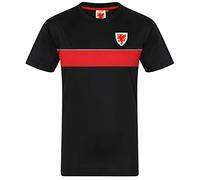 Wales Cymru FAW Official Football Gift Mens Poly T-Shirt Black Medium