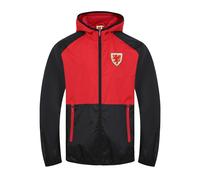 Wales Cymru FAW Official Gift Boys Shower Jacket Black Red 6-7 Years