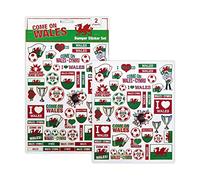 Wales Cymru Football National Team Supporter 2 Large Sheets Bumper Sticker Set - World Cup 2022 Tournament - Scrapbook Craft Activities for Adults, Children, Kids, Boys, Girls, Soccer