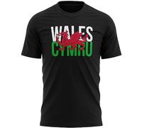 Wales Cymru Mens T Shirt Welsh Rugby Football Supporter St Davids Day Top Tee Him, XL, Black