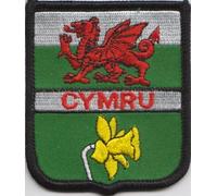 Wales Cymru Welsh Dragon and Daffodil Flag Embroidered Patch Badge