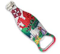Wales Dragon Castle Bottle Opener Magnet (Bottle Shape) (MG001) | Multifunctional Souvenir Magnet & Bottle Opener | Practical Decorative Fridge Accessory | Welsh Heritage Gift & Travel Keepsake