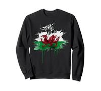 Wales Dragon Red Grunge Welsh Flag Art Sweatshirt