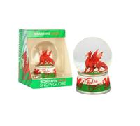 Wales Dragon Resin Snowstorm | Decorative Snow Globe Ornament Figurines |Glass Glitter Dome with Resin Base |Novelty Home Decor Display Piece | Gift Presents for Men Women Boys Girls Kids