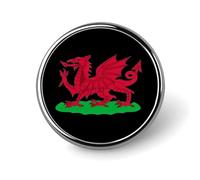 Wales Dragon Round Brooch Pin Lapel Pins Tie Suit Dress Accessories Wedding Birthday for Men Women