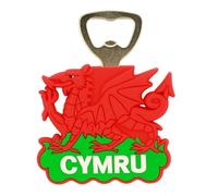 Wales Dragon Rubber Bottle Opener Magnet Metal Fridge Kitchen Accessories Welsh Country Holiday Travel Souvenirs Gifts Magnets for Family Friends Colleague