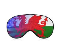 Wales Dragon U.S. Flag Lightweight Sleep Masks Funny Blocking Eye Mask for Sleeping with Adjustable Strap