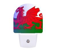 Wales Dragon U.S. Flag Night Lights with Smart LED Sensor Plug in Lighting for Bedroom Bathroom Kitchen