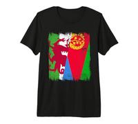 Wales Eritrea Half Flag Welsh Eritrean Heritage Premium T-Shirt