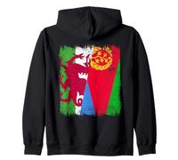 Wales Eritrea Half Flag Welsh Eritrean Heritage Zip Hoodie