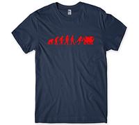 Wales Evolution T-Shirt Welsh Dragon Tee Sport Gift Mens (Large, Navy Blue)
