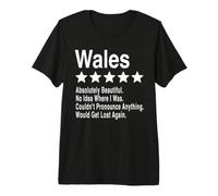 Wales Five Star Review Funny Welsh Holiday Premium T-Shirt