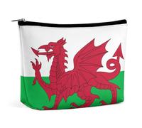 Wales Flag Compact Makeup Bag Travel Cosmetic Pouch Organizer for Women Purse