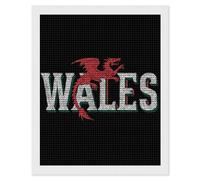 Wales Flag Dragon Adults Diamond 5D Painting Kit Round Drill DIY Art Craft Wall Decor