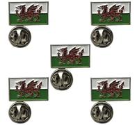 Wales Flag Pin Badge Metal Enamel Lapel Badge (5 Pack)