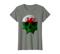 Wales Flag Skull Welsh Dragon Patriotic Gift T-Shirt