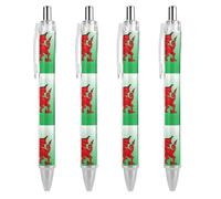 Wales Flag Welsh Dragon Ballpoint Pen for Office Work 4 PCS
