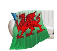 Wales Flag Welsh Dragon Fleece Blanket Lightweight Throw Blankets for Couch Bed Soft Warm Blanket 60"*80"（150 * 200cm）