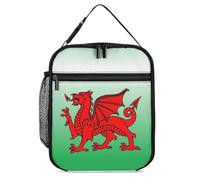 Wales Flag Welsh Dragon Reusable Lunch Bag Insulated Lunch Box Portable Cooler Bags for Men Women