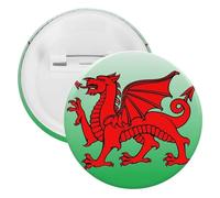 Wales Flag Welsh Dragon Round Lapel Pin Badges Backpack Pins Brooch for Hats Clothing Decorations 1PCS