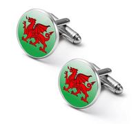 Wales Flag Welsh Dragon Shirt Cufflinks For Men Cuff Links Gifts Wedding Business Groom 2.0cm