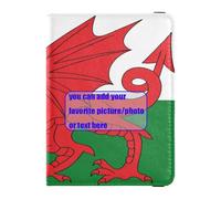 Wales Flag Welsh National Dragon customize Leather Passport and Vaccine Card Holder Combo Passport Case Travel Documents Wallet Passport Holder Waterproof, Wales Flag Welsh National dragon, One Size