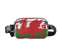 Wales Flag Welsh National Dragon Cute Waist Pack Crossbody Bag for Men Women Small Chest Belt Bum Bag with Adjustable Strap for Shopping Sports Work