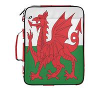 Wales Flag Welsh National Dragon Expanding File Folder with Labels 7 Pockets A4 Letter Size with Zipper Closure for Office Supplies File Organizer Folder