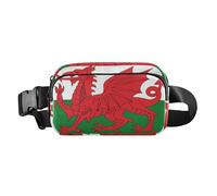 Wales Flag Welsh National Dragon Trendy Fanny Waist Pack for Women Men Teenagers Water Resistant Crossbody Belt Bag with Adjustable Strap for Travel Running Hiking